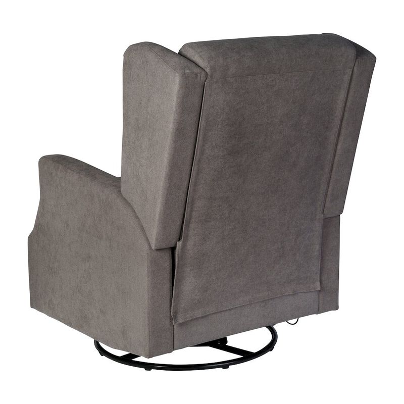 Flash Furniture Wingback Manual Reclining Glider Swivel Chair, Dark Gray image number 2