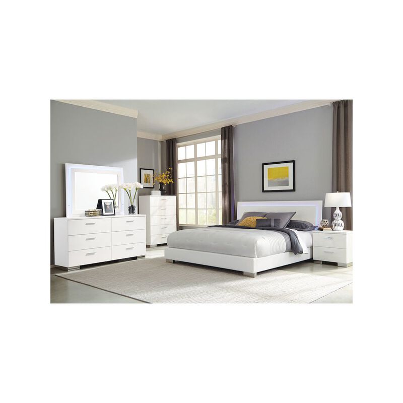 Coaster Co. of America Felicity 6-drawer Wood Dresser with Mirror White High Gloss image number 3