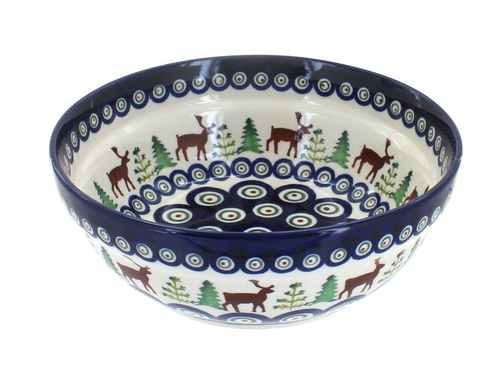 Blue Rose Polish Pottery Winter Nights Cereal/Soup Bowl