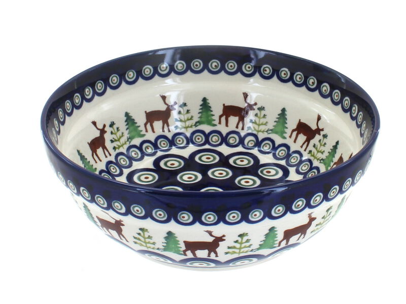 Blue Rose Polish Pottery Winter Nights Cereal/Soup Bowl