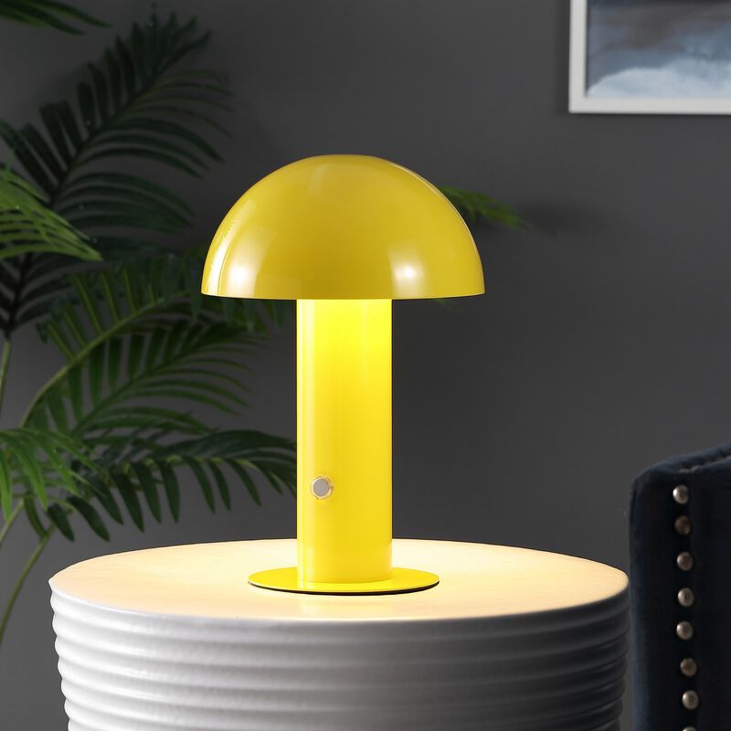 Boletus Contemporary Bohemian Rechargeablecordless Iron Integrated LED Mushroom Table Lamp