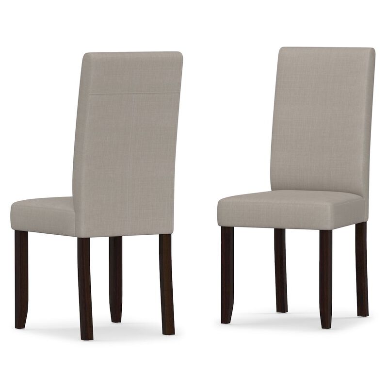 Simpli Home Acadian Solid Wood Parson Dining Chair (Set Of 2) In Light Beige