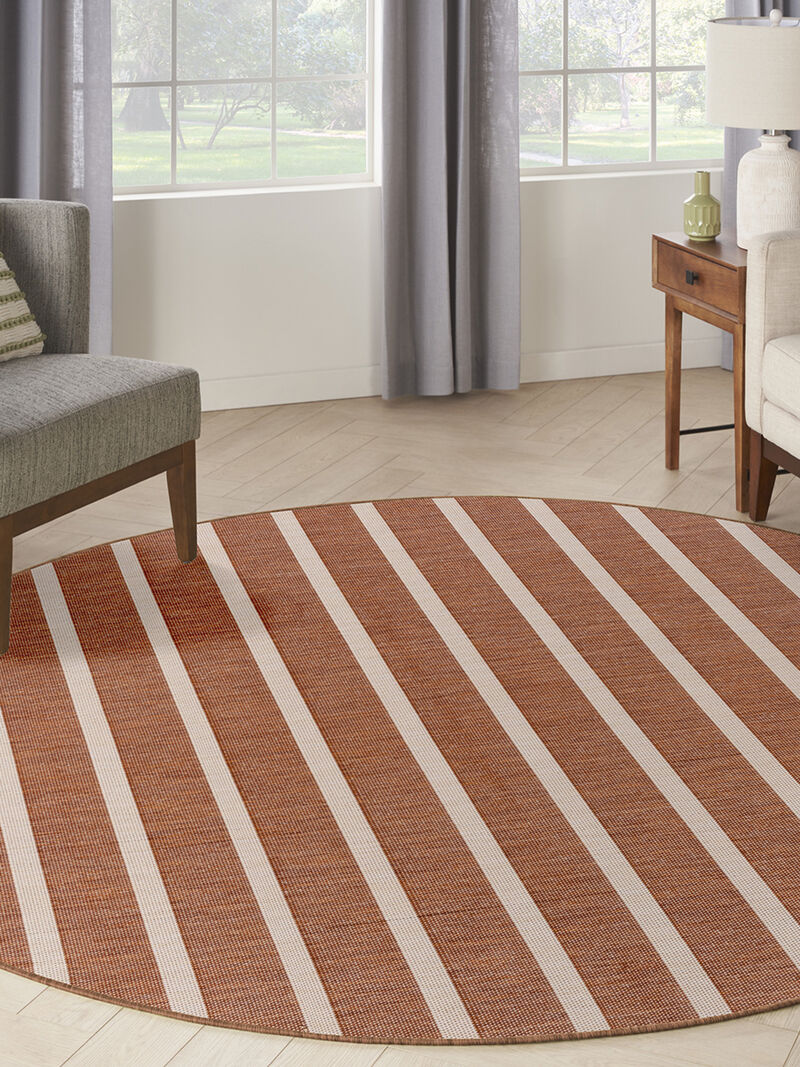 Positano POS03 Terracotta/Ivory 6' x Round Rug