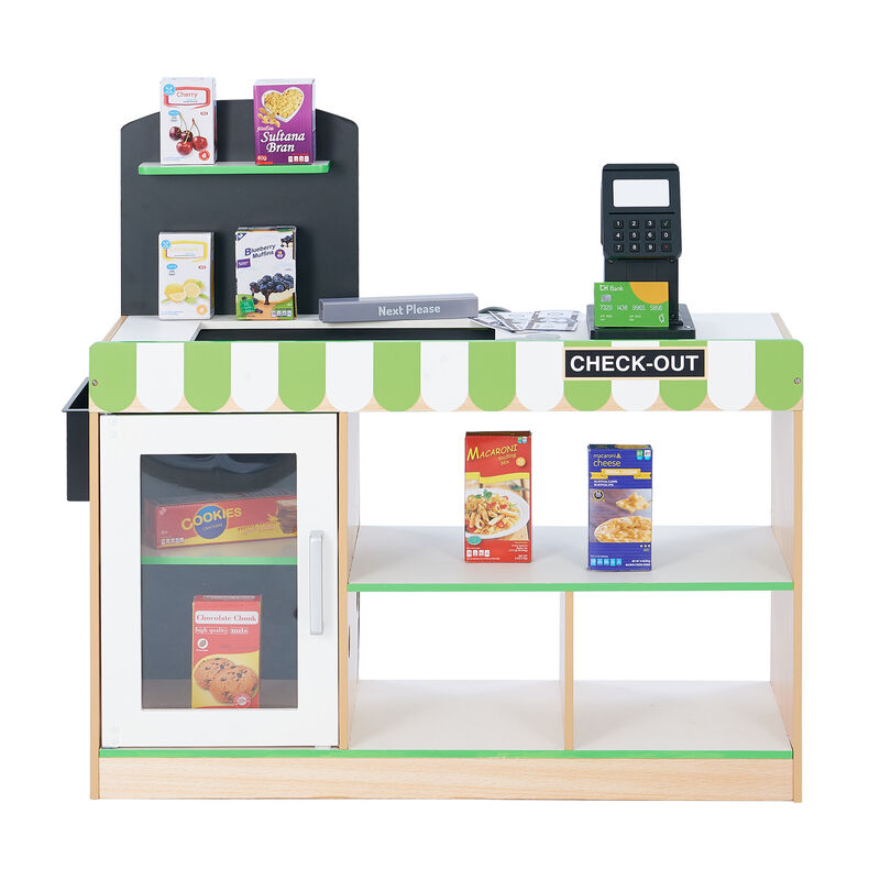 Cashier Austin Checkout Counter Stand, Green/White/Natural image number 9