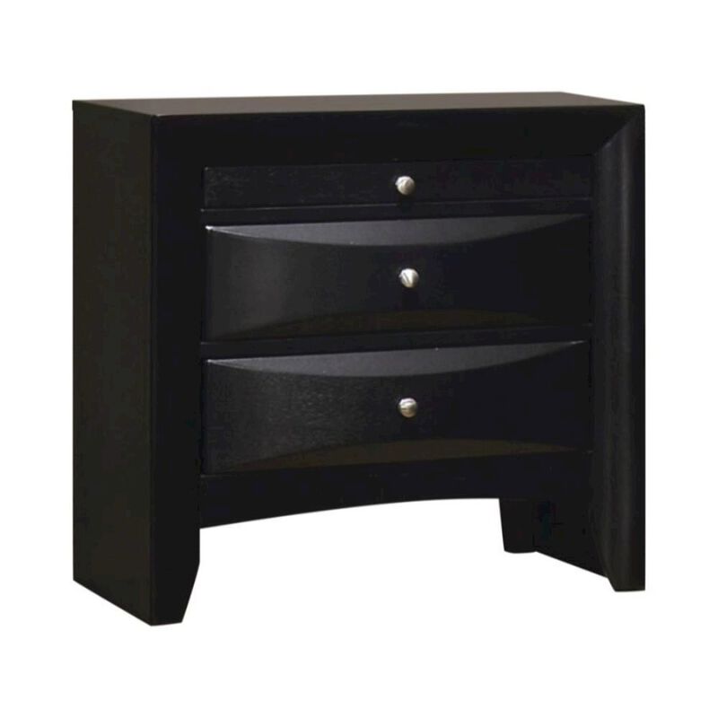 Simple Relax Wood Nightstand with 2 Drawers in Black image number 0