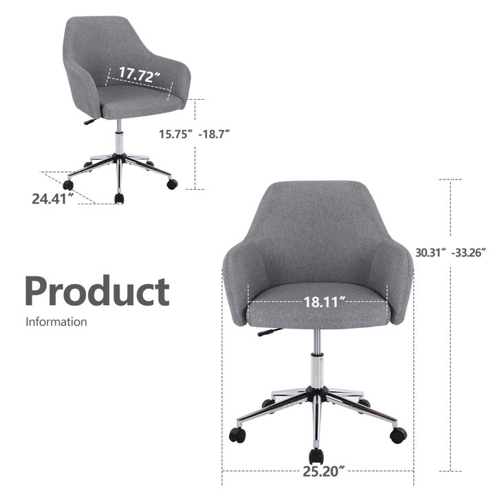 Home Office Chair, Swivel Adjustable Task Chair Executive Accent Chair with Soft Seat