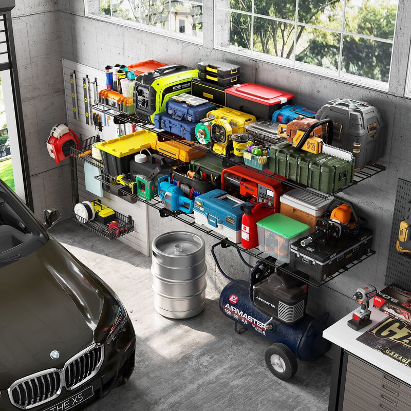 Clihome 24*48 Inch Wall Mounted Wall Shelf，Heavy-Duty Metal Multi Functional Storage image number 2