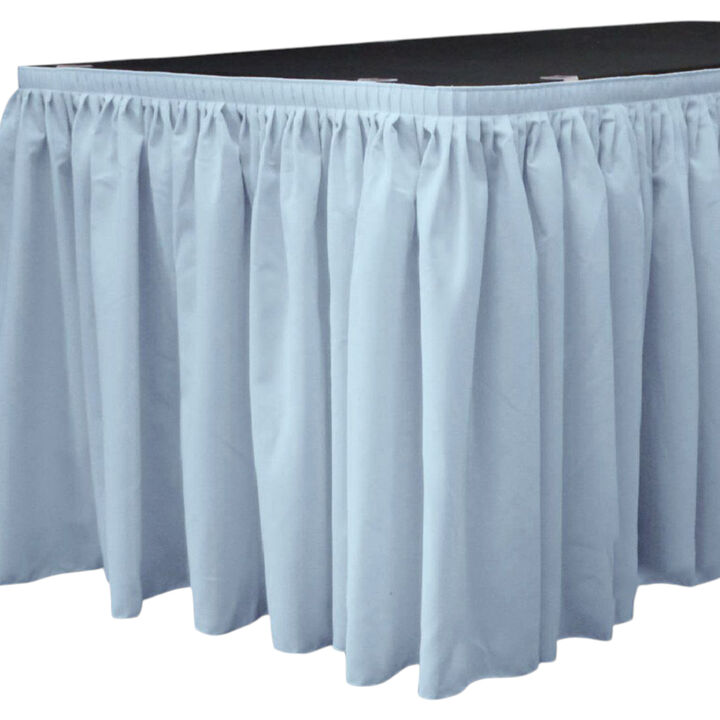 Polyester Table Skirt 17ft x 29in with 10 Clips for Wedding Party Decor