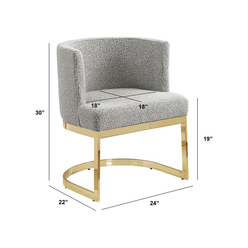 Best Quality Furniture Rich Gray With Gold Chrome Base Barrel Chair (Single Chair)