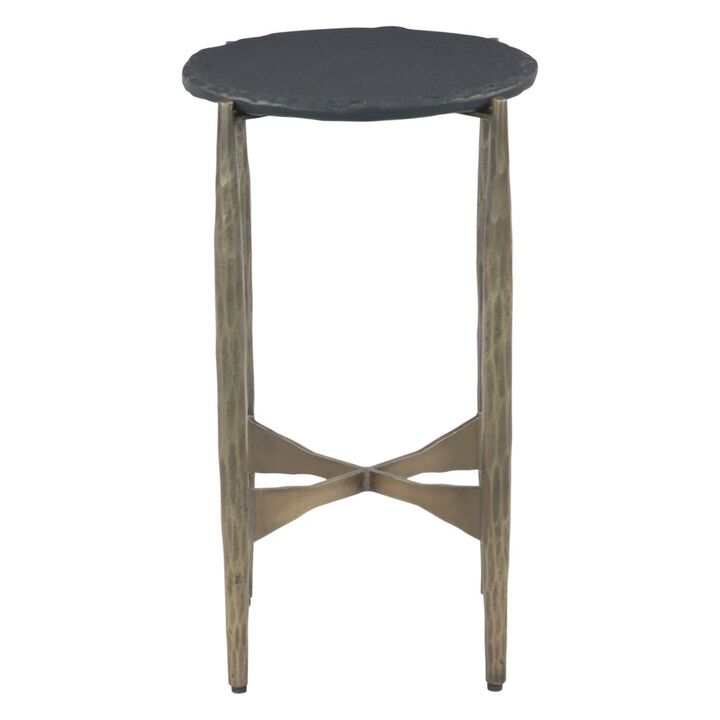 World Interiors Odessa 13" Nesting Side Table with Black Marble, Set of 2