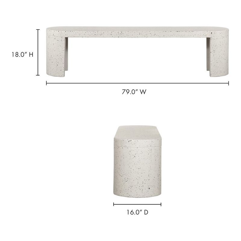 Starlight Canyon Home Gray Indoor and Outdoor Bench, Solid Greystone Entryway Bench image number 5