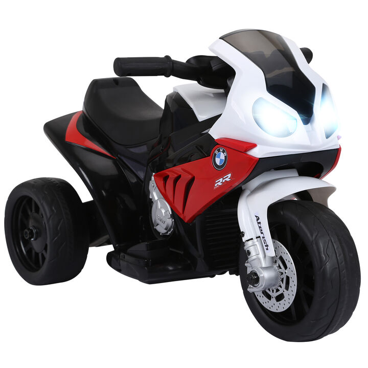 BreeBe 6V 3 Wheeled Electric Motorcycle, Kids Motorcycle Licensed BMW with Headlight, Music