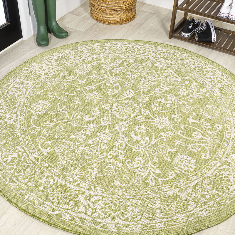 Tela Bohemian Textured Weave Floral Area Rug