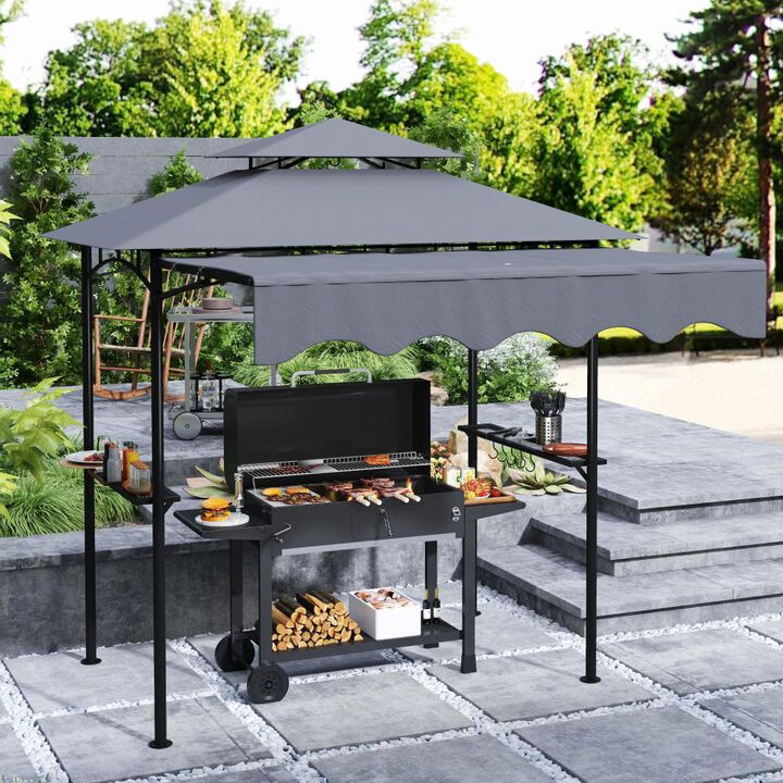 Hivvago 8x5 BBQ Gazebo with Shelves and Hooks