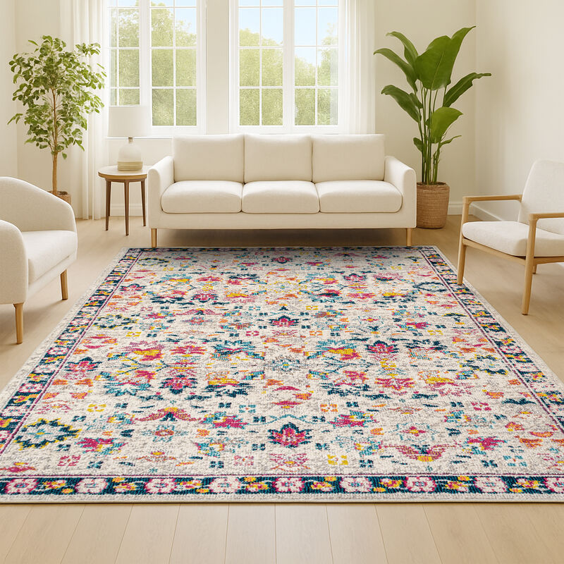 Alfombra Modern Persian Boho Floral Area Rug