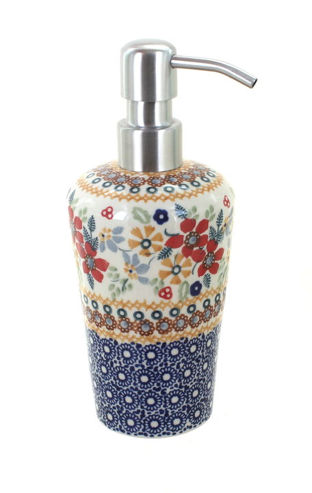 Blue Rose Polish Pottery Periwinkle Soap Dispenser