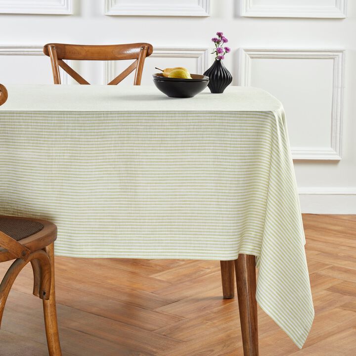 Solino Home 100% Pure Linen Tablecloth - Narrow Stripe