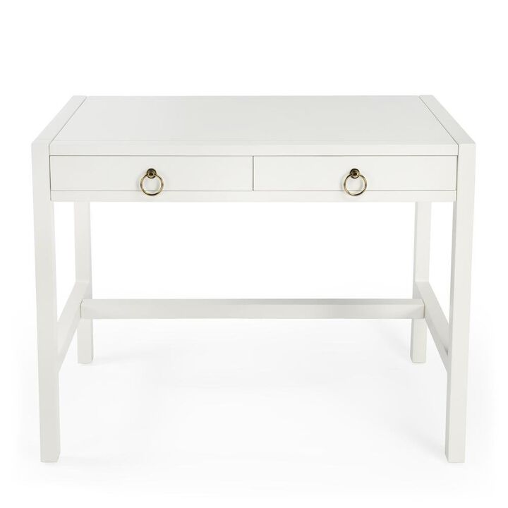 Starlight Canyon Home White Writing Desk with Drawer - Narrow Desk with Drawers for Home Use