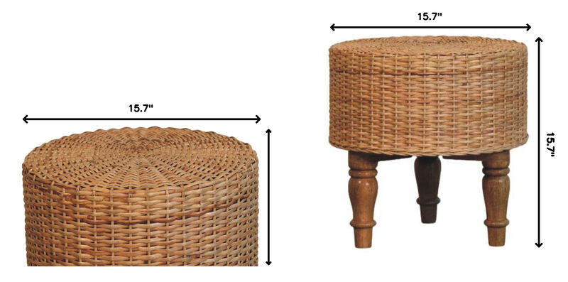 Artisan Furniture Solid Wood Regency Round Woven Stool image number 6