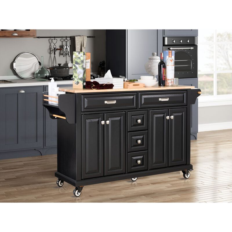 Streamdale Cambridge Natural Wood Top Kitchen Island with Storage image number 1