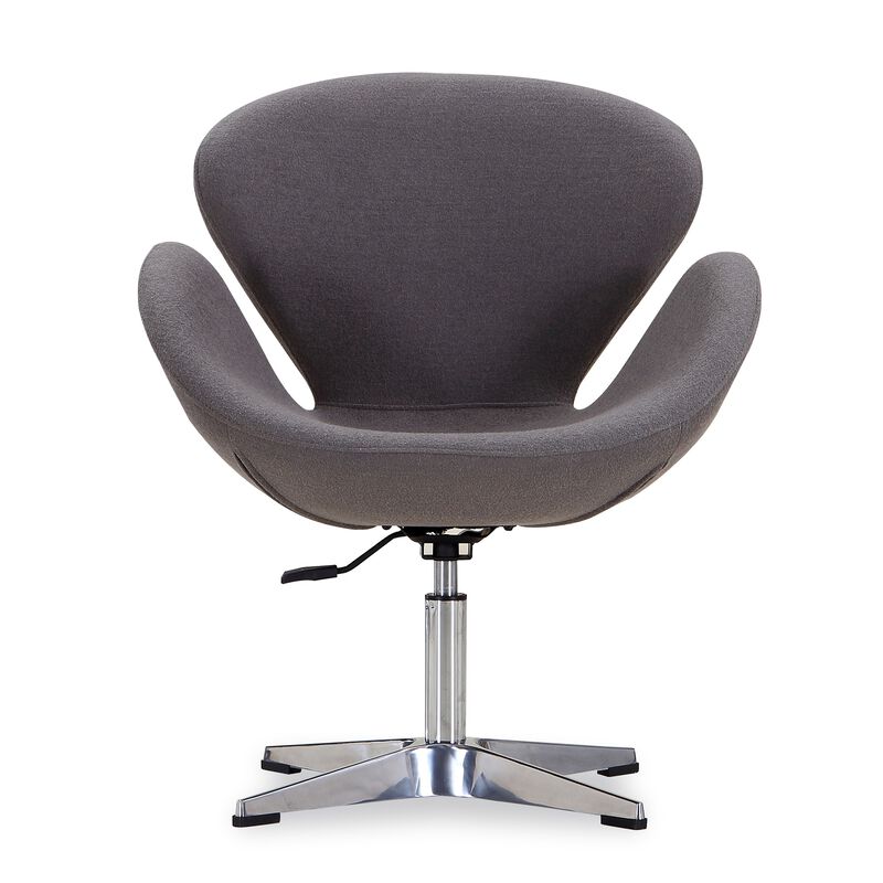 Raspberry Swivel Accent Chair in Gray