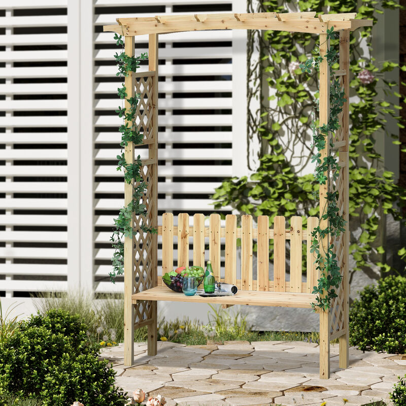 Outside Backyard Ergonomic Arch with 2 Person Ergonomic Bench & Strong Build