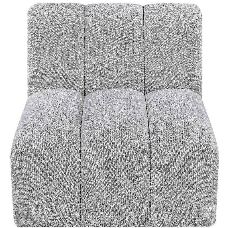 Meridian Furniture Arc Grey Boucle Fabric Straight Chair