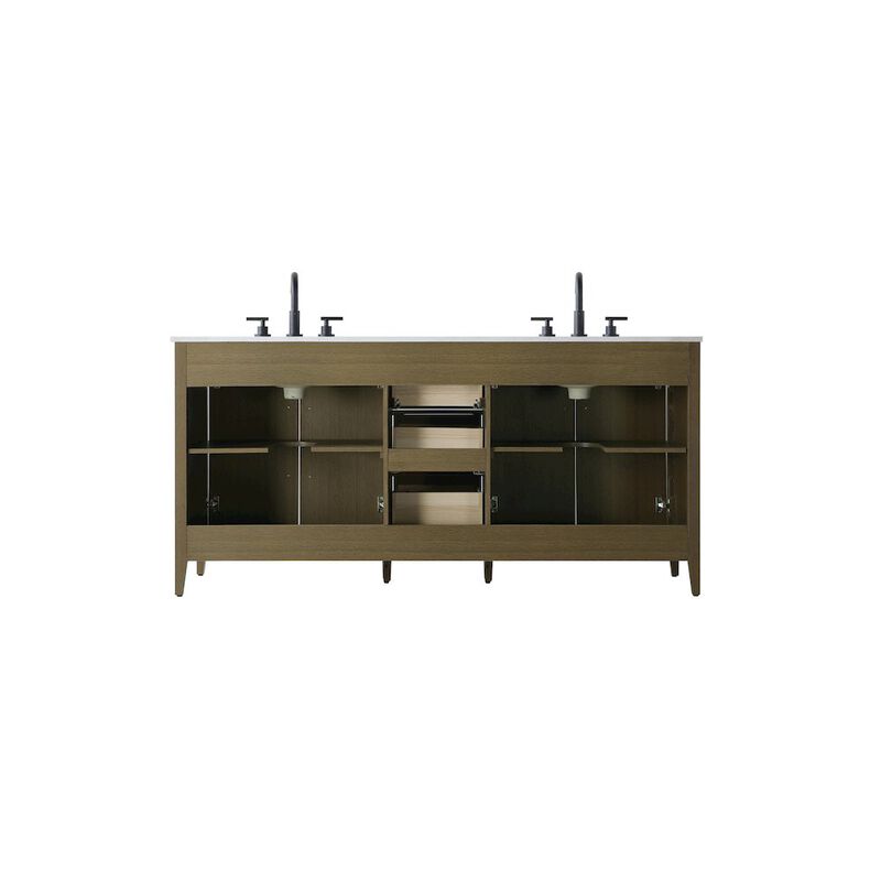Elegant Kitchen and Bath 72  Inch Double Bathroom Vanity In Chestnut Brown