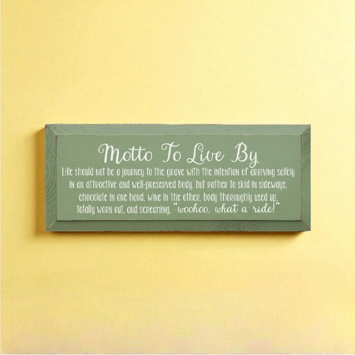 Rustic Wooden Sign Motto to Live By Chocolate and Wine Kitchen Decor