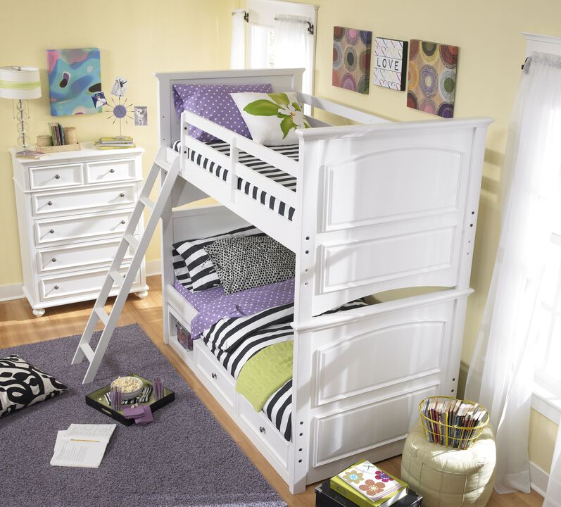 Legacy Madison White Complete T/T Bunk Bed with Ladder 
