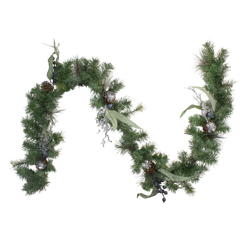 6' x 12" Pine and Blueberries Artificial Christmas Garland - Unlit