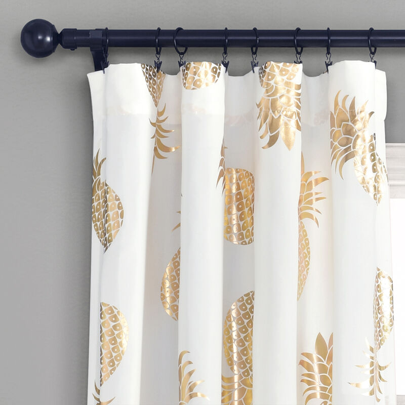 Pineapple Toss Window Curtain Panels Gold 52X84 Set image number 2