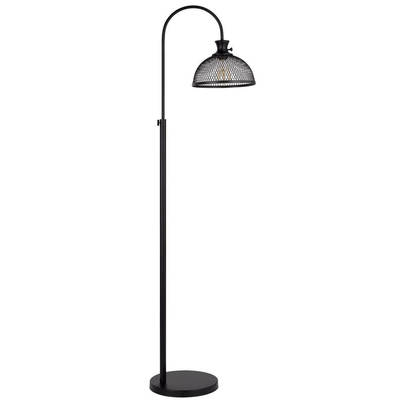 HomeRoots 61" Black Adjustable Traditional Shaped Floor Lamp With Bronze Dome Shade image number 2