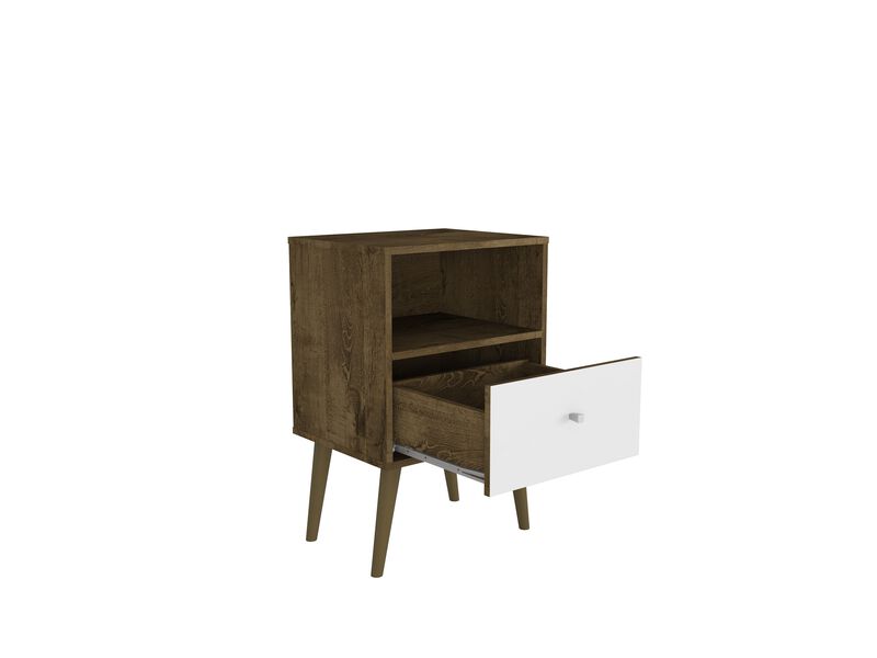 Liberty 1.0 Nightstand in Brown and White