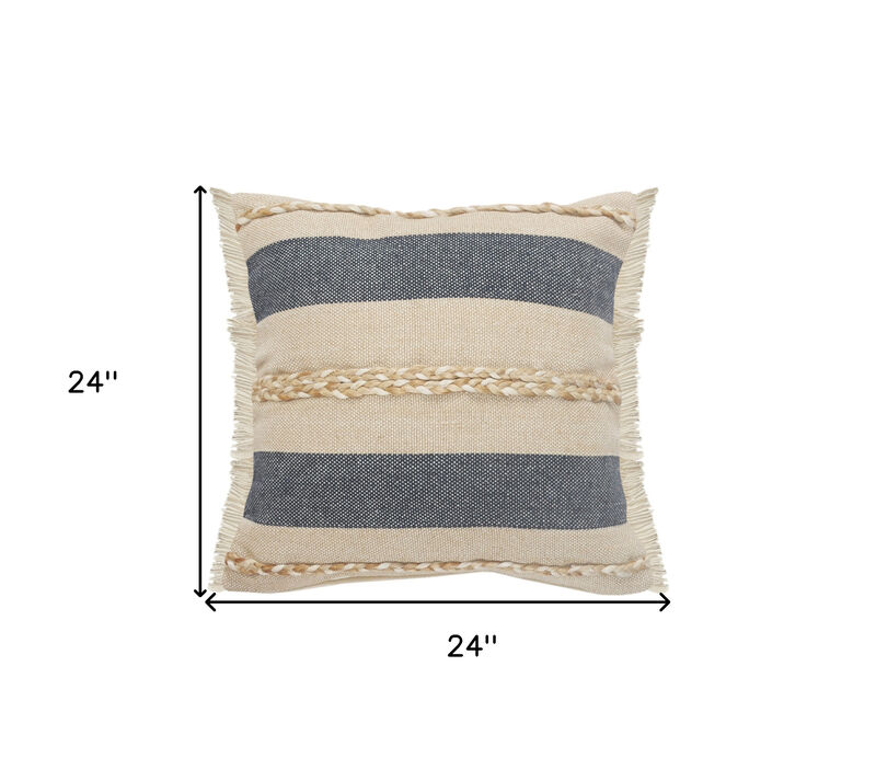Jute Throw Pillow – Decorative Cushion for Sofa, Couch, or Bedroom Accent