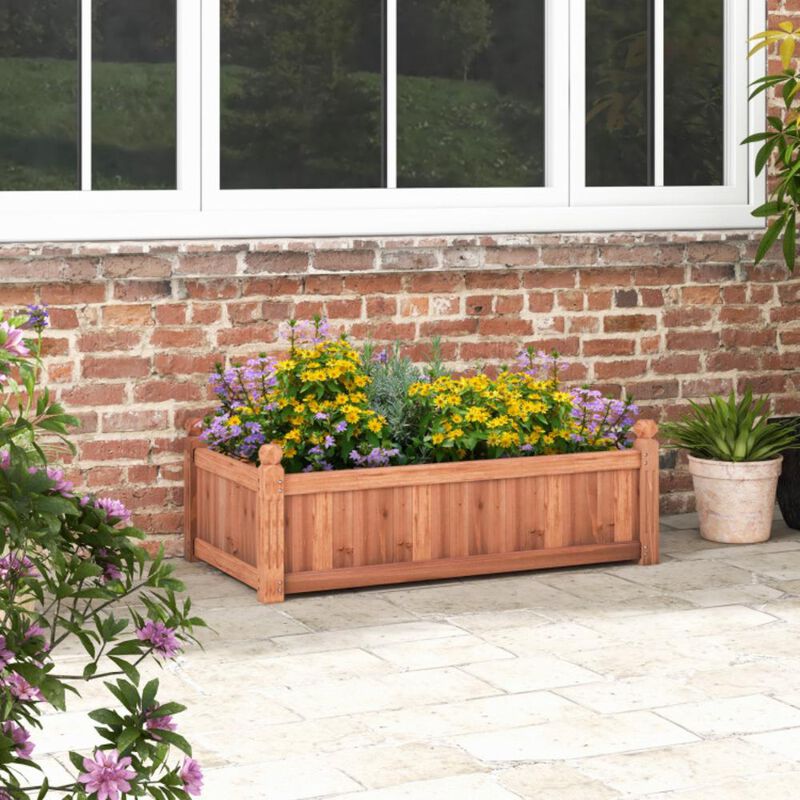 Hivvago 46 x 24 x 16 Inch Rectangular Planter Box with Drainage Holes for Backyard Garden Lawn