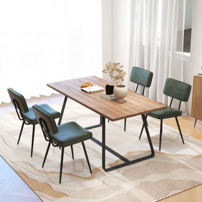 Dining Chair Set of 2 with Padded Backrest and Seat