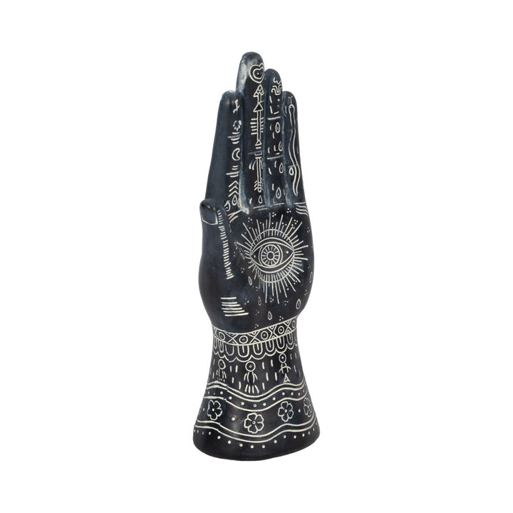 Resin, 10" Tattoo Hand, Black