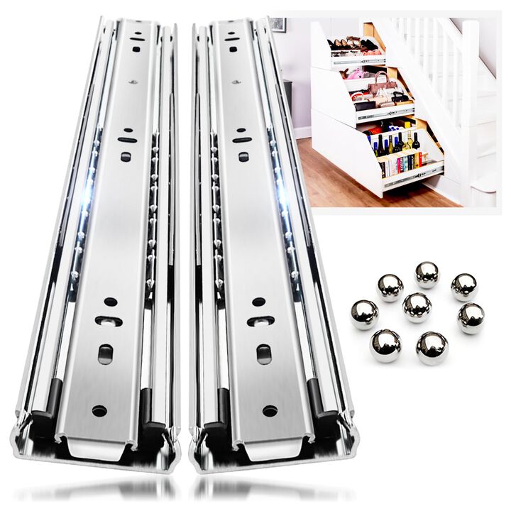 YENUO Heavy Duty Drawer Slides Full Extension Side Mount 12 14 16 18 20 22 24 26 28 30 32 34 36 40 Inch Metal Rails Track Guide