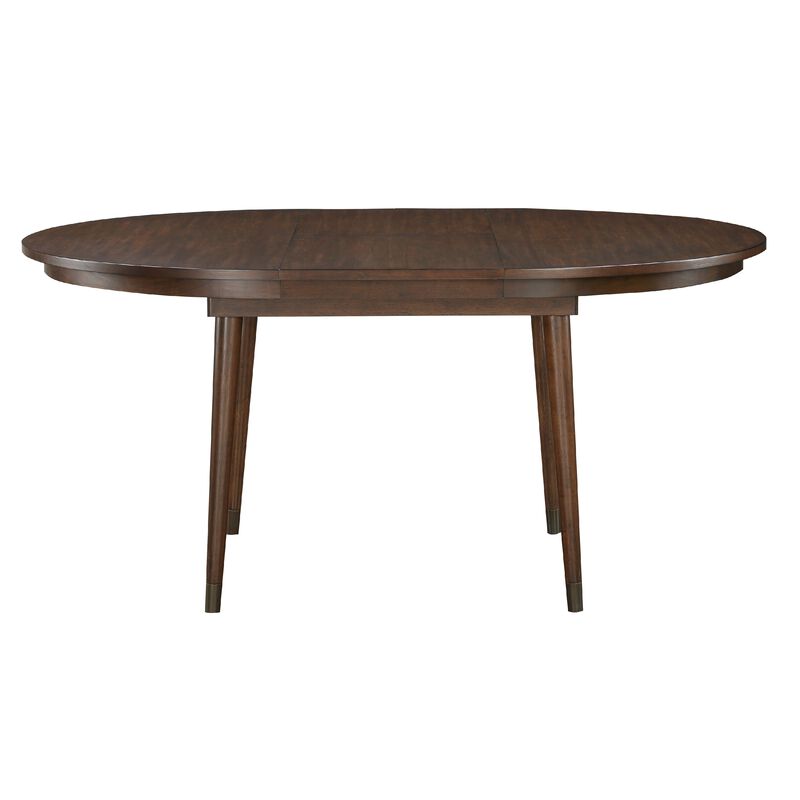 Coly Dining Table with Butterfly Leaf 48-65 Inch Round, Maple Brown