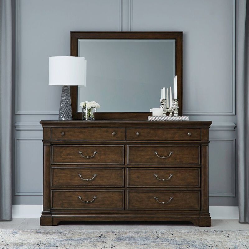 Liberty Furniture Arden Road Dresser & Mirror Bedroom Set - Satin Cherry image number 1