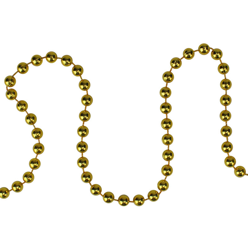 15' x 0.25" Shiny Celestial Gold Beaded Artificial Christmas Garland - Unlit image number 1