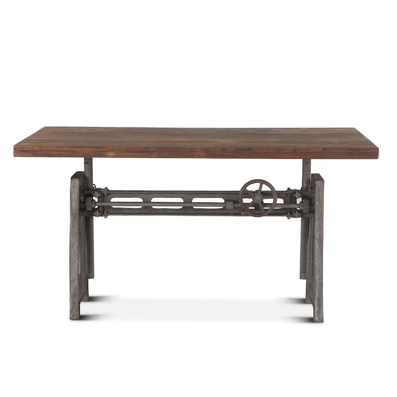World Interiors Artezia Adjustable Desk in Gray Weathered Teak Finish image number 0