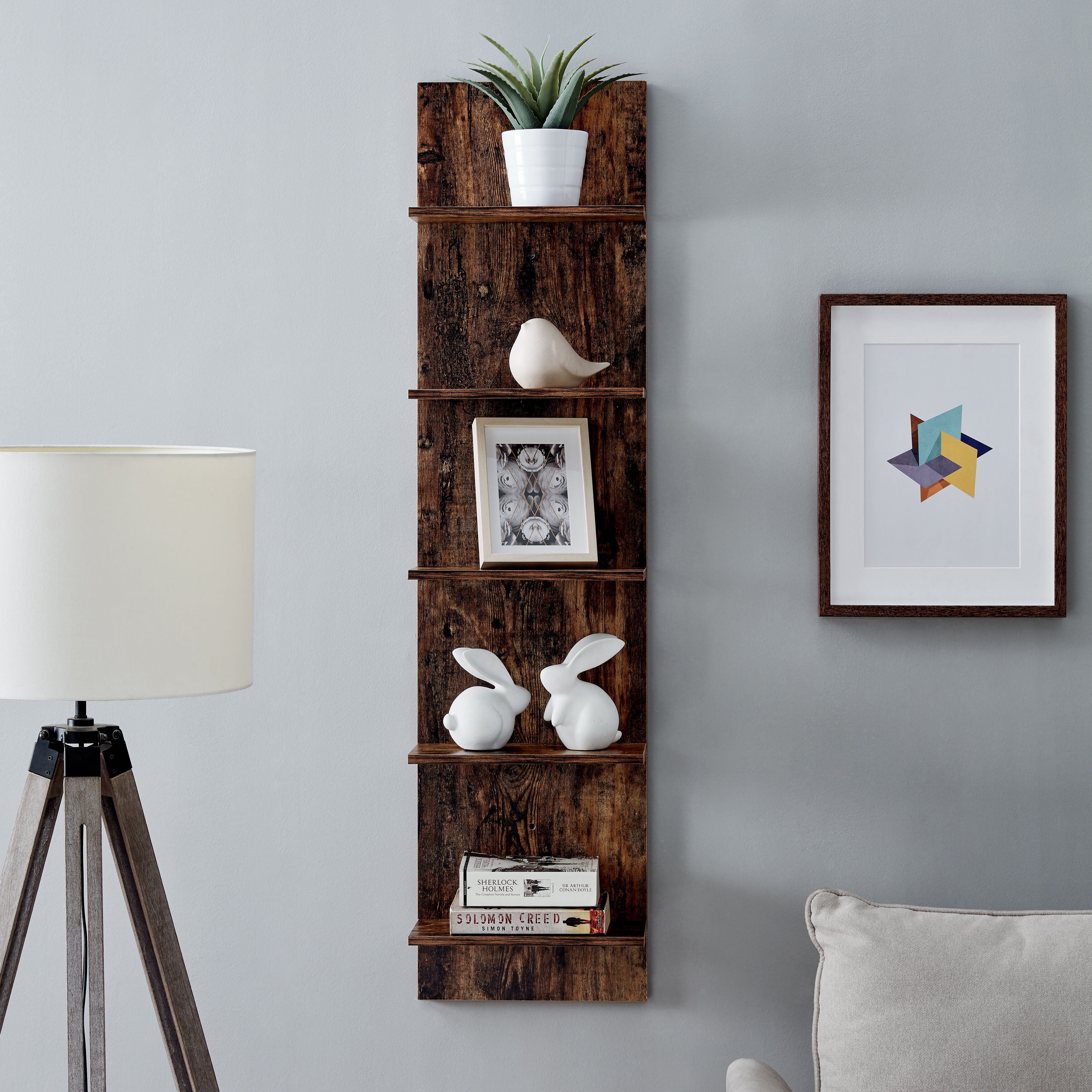 Five-Tier Wide Column Wall Shelf - Thumbnail 3
