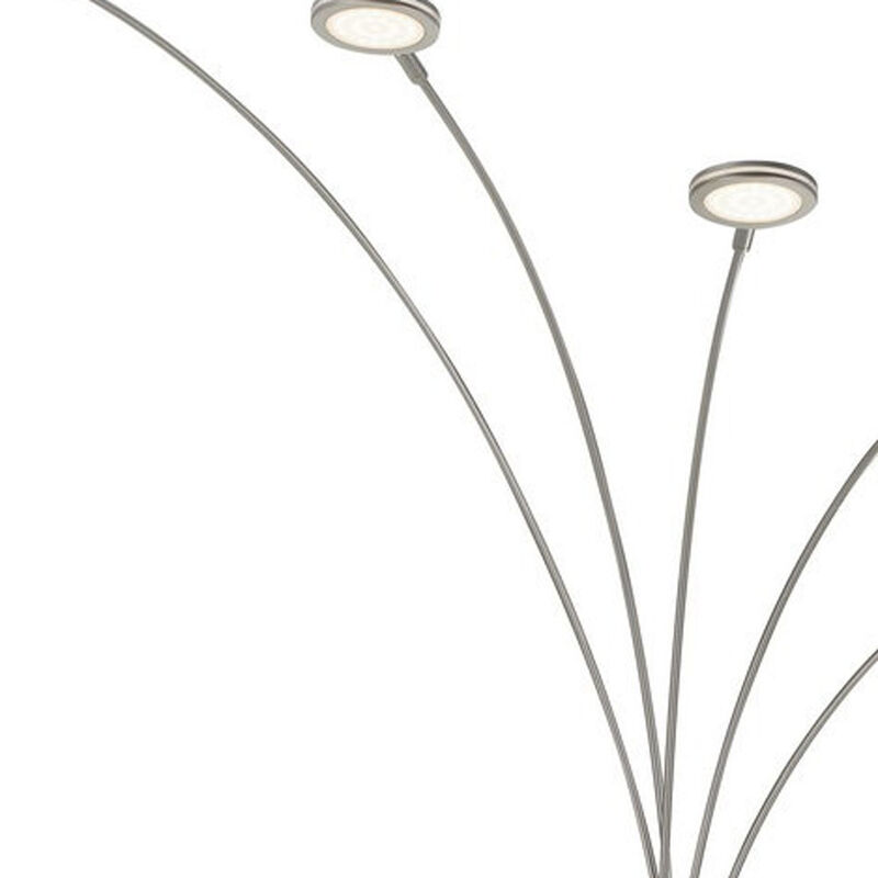 HomeRoots 72" Nickel Five Light Led Arc Floor Lamp image number 3