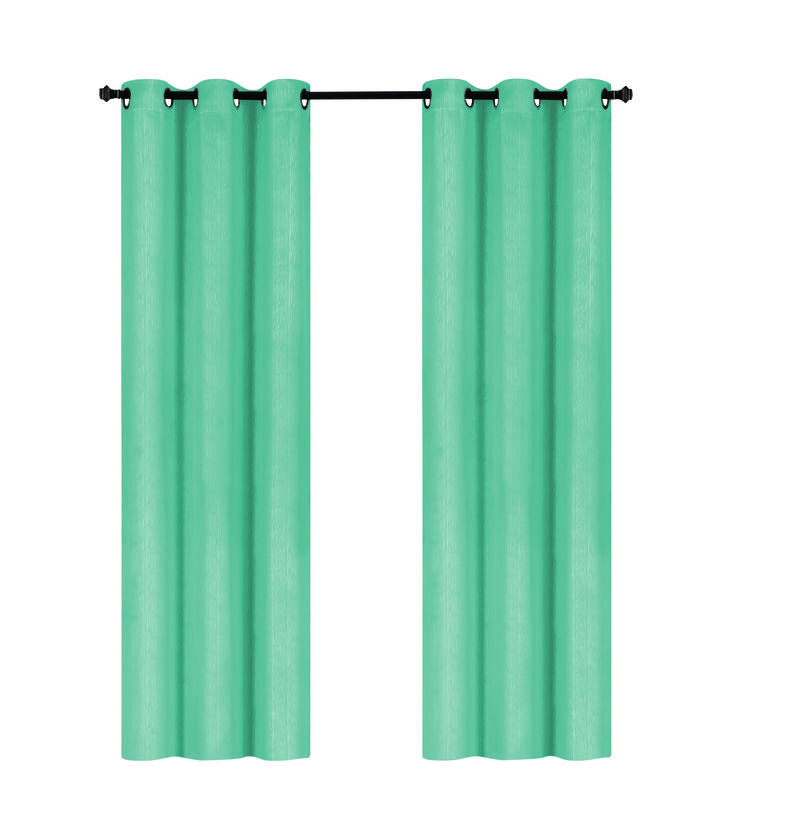 J&V TEXTILES Embossed Solid Blackout Grommet Curtain Panels (Set of 2)