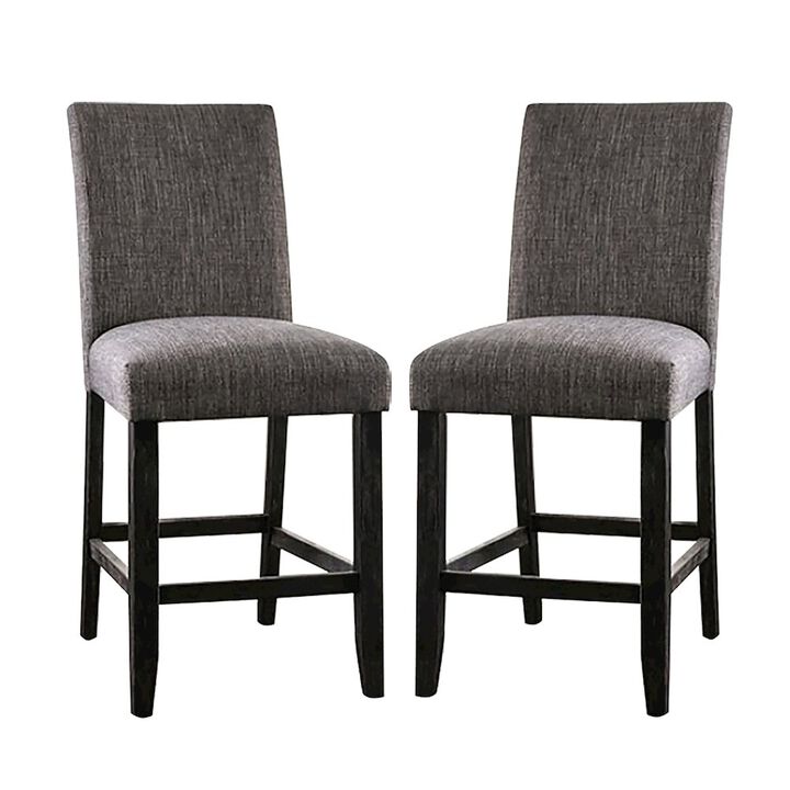Simple Relax Set of 2 Counter Height Dining Chair in Gray Finish