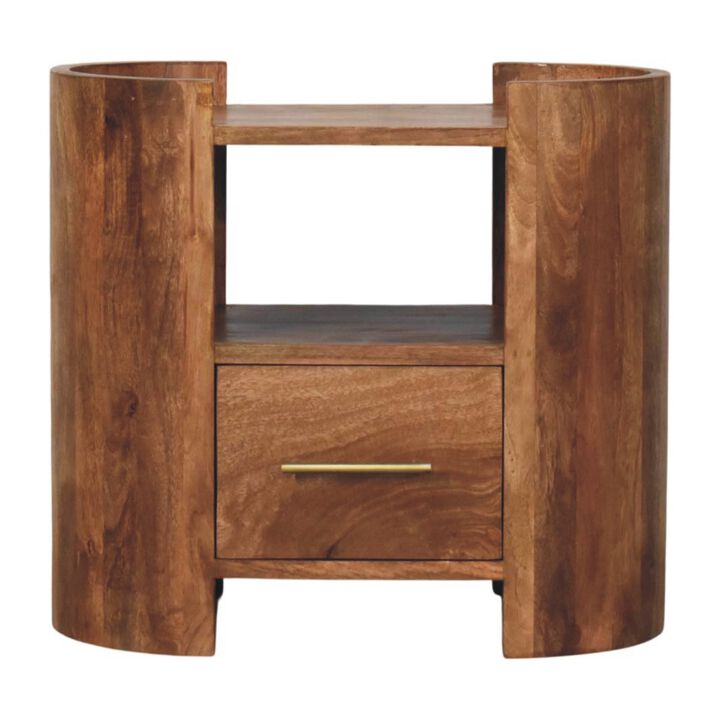 Artisan Furniture Solid Wood Valencia Sculpted Bedside, Brown