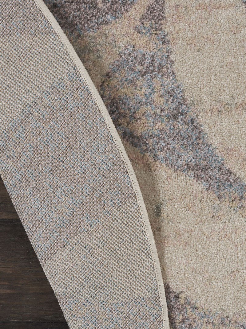 Tranquil TRA01 Ivory/Light Blue 5'3" x Round Rug