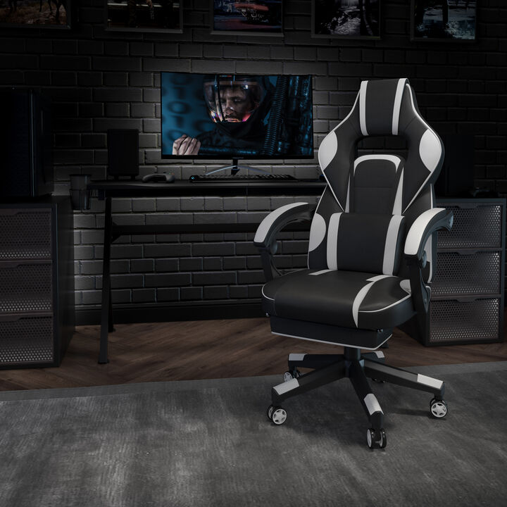 X40 Gaming Chair Racing Ergonomic Computer Chair with Fully Reclining Back/Arms, Slide-Out Footrest, Massaging Lumbar - /